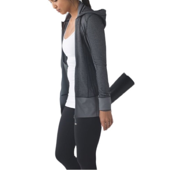 LULULEMON  Daily Practice Herringbone Slate Black Gray Light Hoodie W4166S - Picture 3 of 14